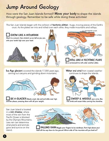 A page from the San Juan Island Junior Ranger Adventure Guide, featuring 